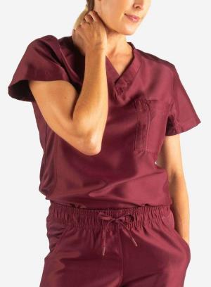 Image of SCRUBS TOPS BURGUNDY Scrub Top